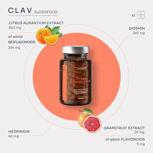 Citrus Bioflavonoids Complex with Diosmin Hesperidin and Naringin - Flavonoids Supplement Made from Bitter Orange and Grapefruit Extract - Circulation Booster - 60 Capsules - Made in Germany