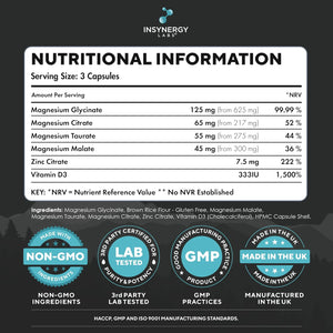 Ultra Premium Magnesium Complex (4 Forms) Magnesium Supplements – Glycinate (Bisglycinate), Citrate, Taurate, Malate 90 Vegan Capsules Magnesium Tablets