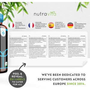 Vegan High Strength Omega 3 2000Mg Soft Gels - 600Mg DHA & 300Mg EPA per Serving - Plant-Based Omega 3 Softgels Derived from Sustainable Algal Oil - 60 Vegan Softgels - Made in the UK by Nutravita