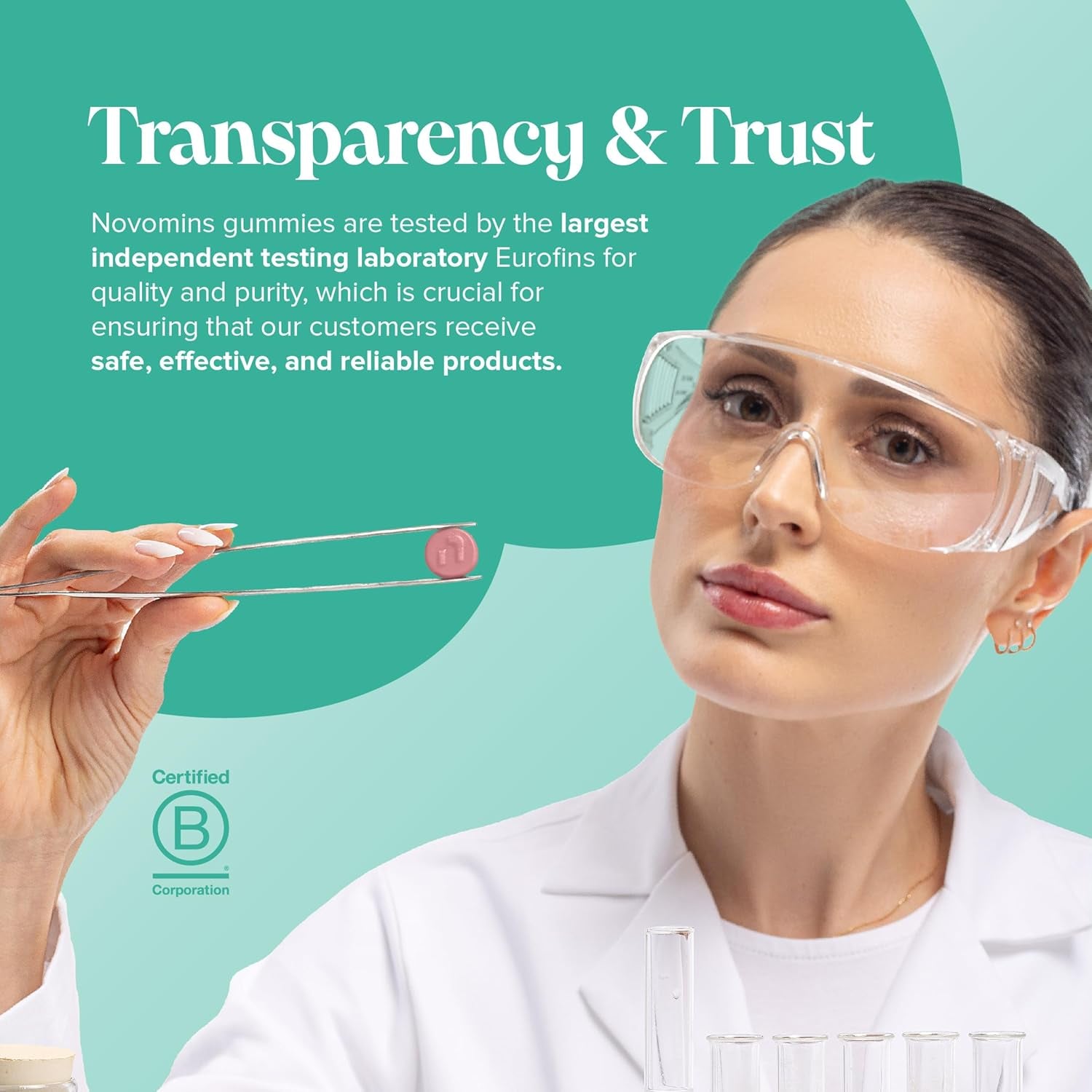 Calcium Gummies - 1 Month Supply - Vegetarian Formula with 400Mg Calcium, Vitamin D3 K2 (MK7) - Healthy Muscles and Bones - Alternative to Tablets & Vitamin D Tablets - Novomins