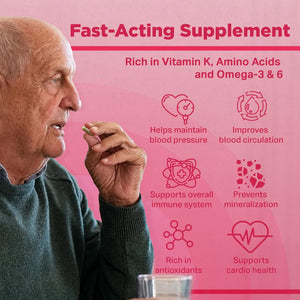 Strength & Spices Blood Pressure Aid, Immune System Booster Herbal Supplements, Blood Pressure Tablets with 15 Natural Ingredients Including Hawthorn Berry and Grape Seed, 1000 Mg, 60 Capsules