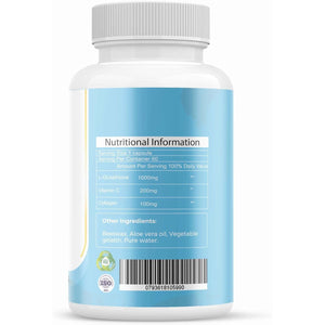 Bio White Glutathione Supplement - Natural Skin Whitening Anti-Aging Benefits and Improves Immunity, L-Glutathione Pills for Men & Women - Pure Antioxidant, 60 Capsules (1000Mg)