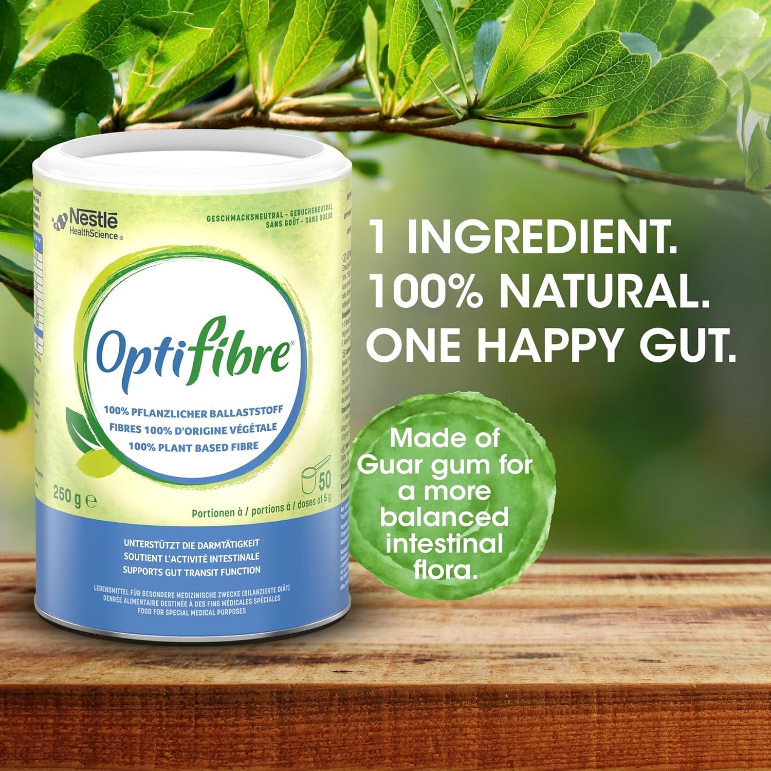 OPTIFIBRE Fibre Supplement Powder – 250G | Natural Soluble Dietary Fibre for Gut Health & Digestive Support | Neutral Flavour, Gluten-Free