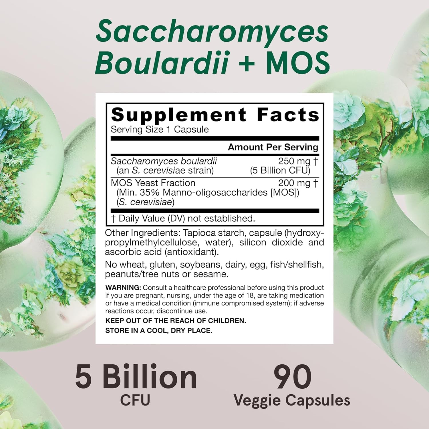 Jarrow Formulas Vegan Saccharomyces Boulardii + MOS - 90 Vcaps