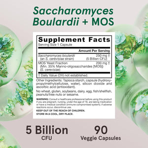 Jarrow Formulas Vegan Saccharomyces Boulardii + MOS - 90 Vcaps