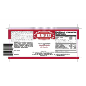 Blemless 30 Day- Clear Skin Supplement Pills Designed to Reduce Oily Breakouts from Spots & Blemishes with Vitamins A, B5, NAC, & Selenium for Women, Men, Teens, & Adults | 60 Natural Capsules