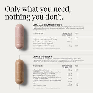 Puresport Ultimate Sleep Bundle | 1 X Ultra Magnesium (90 Capsules) & 1 X Unwind Nootropic (60 Capsules) | Improved Sleep Quality | Reduced Stress | Optimised Cognitive Performance | Supports Recovery