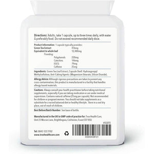 Troo Health Care Green Tea Extract Supplement (12,480Mg) - 90 Capsules - Providing Polyphenols, Catechins and EGCG - UK Manufactured to GMP Standards