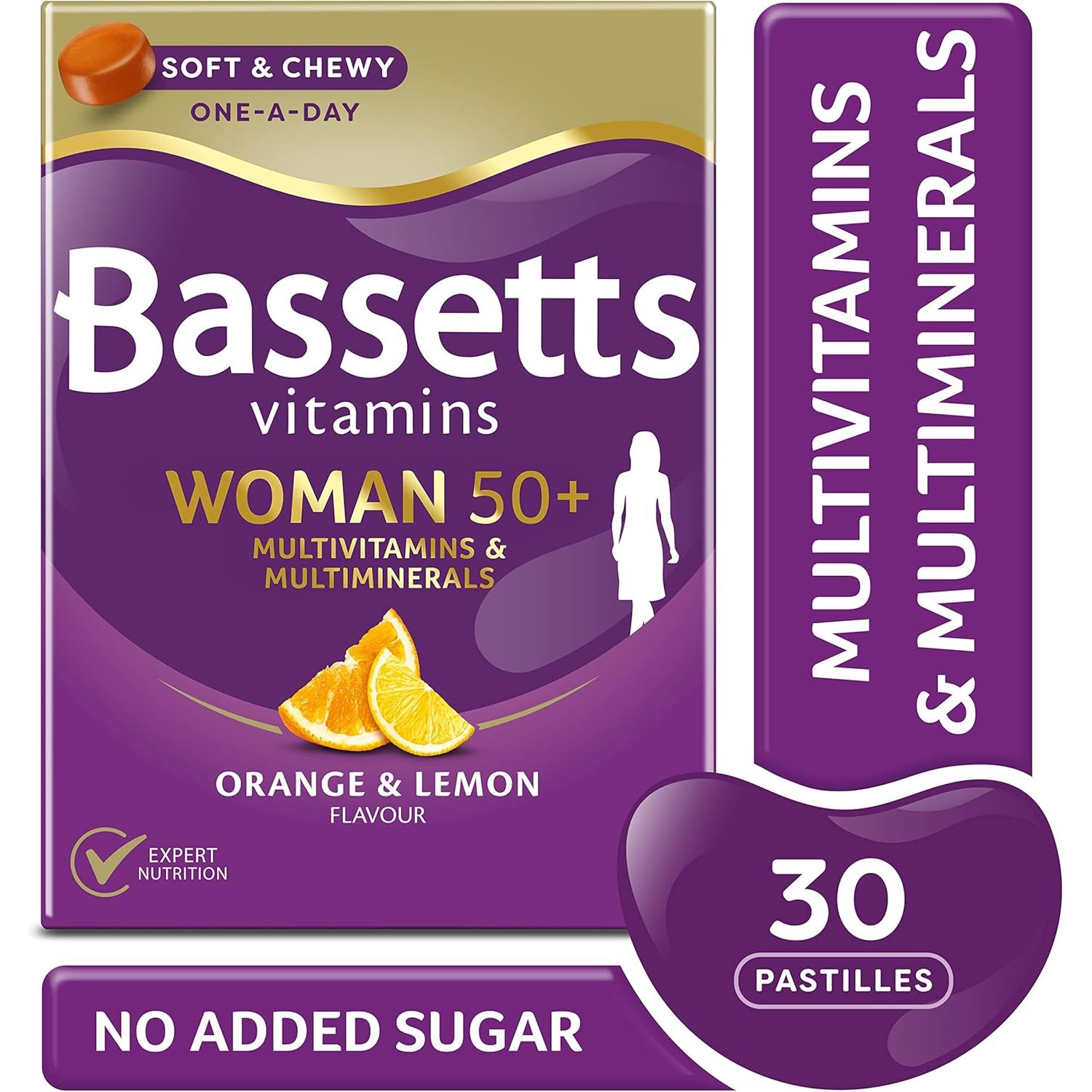 Bassetts Vitamins Woman 50+ Multivitamins & Multiminerals Orange & Lemon Flavour 30 Gummy Pastilles