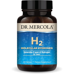 Dr. Mercola H2 Molecular Hydrogen Dietary Supplement, 30 Servings (30 Tablets), Non GMO, Gluten Free, Soy Free