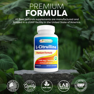 Best Naturals L-Citrulline Capsules - 1500Mg/Serving - Non-Gmo - Gluten Free - 90 Capsules (90 Count (Pack of 1))