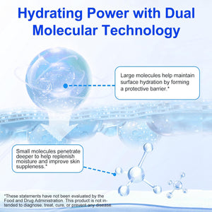 Pure Hyaluronic Acid Powder 100%,Dual Molecular Weight for Deep Hydration, Skin Smoothing & Plumping, Reduces Fine Lines, Ideal for DIY Serums and Daily Skincare,100G