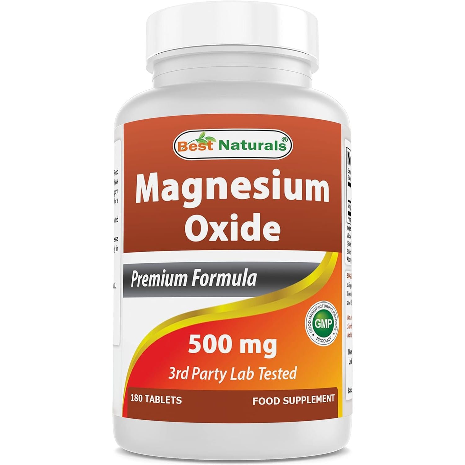 Best Naturals Magnesium Oxide 500 Mg 180 Tablets
