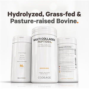 Codeage Multi Collagen Protein Powder Peptides, 2-Month Supply, Hydrolyzed, Type I, II, III, V, X Grass Fed All in One Super Bone Broth Collagen Supplement, Non-Gmo, 567 Grams