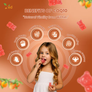 Ved Co Enzyme Q10 Gummies | Support Healthy Heart and Muscles, Promote Cellular Energy, Super Antioxdiant | Vegetarian & Vegan for Men and Women- 60 Chews 30 Days’ Supply