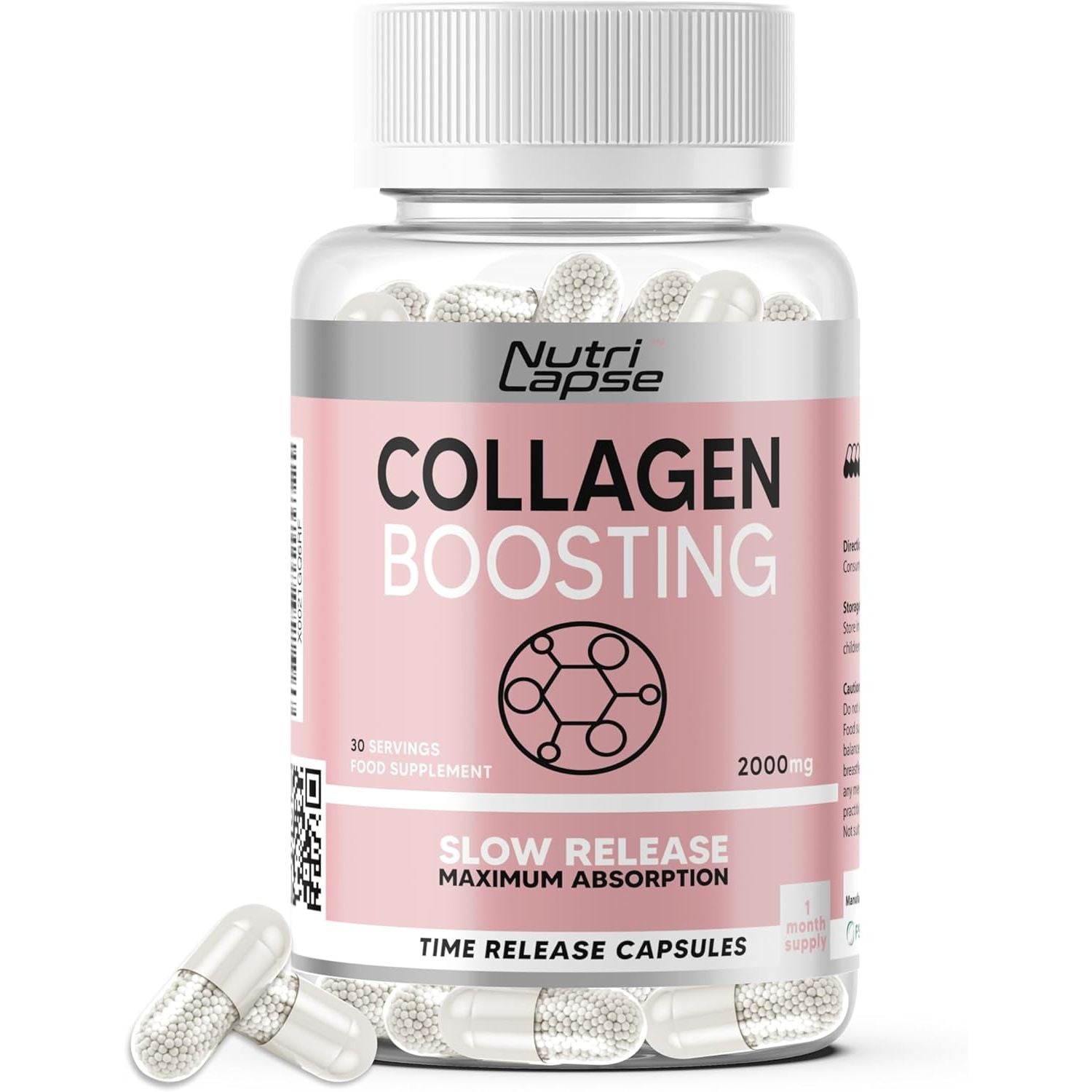 120 Pure Marine Collagen Boosting Advanced Granular Biotechnology Capsules | Type 1 Hydrolysed Marine Collagen with Biotin and Hyaluronic Acid | Slow Release Maximum Absorption.