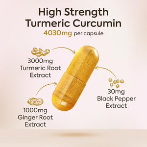 Advanced Turmeric and Black Pepper Capsules Made in the UK | ONE per Day Turmeric Supplement with Ginger & Black Pepper | High Absorption Tumeric Supplement Joints Care | 6 Month Supply - 180 Capsules