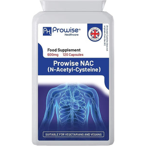 NAC N-Acetyl-Cysteine 600Mg | 120 Capsules of Nac N-Acetyl-Cysteine | Vegan N-Acetyl-Cysteine Nutritional Supplements | High Bioavailability & No Fillers | UK Manufactured by Prowise Healthcare