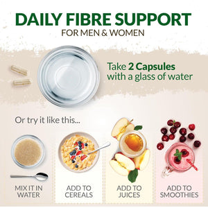 Psyllium Husk Fibre Supplement - 1400Mg per Serving - 240 Vegan Capsules - Natural Soluble Prebiotic Fiber from Plantago Ovata Seeds - Made in the UK - Nu U Nutrition