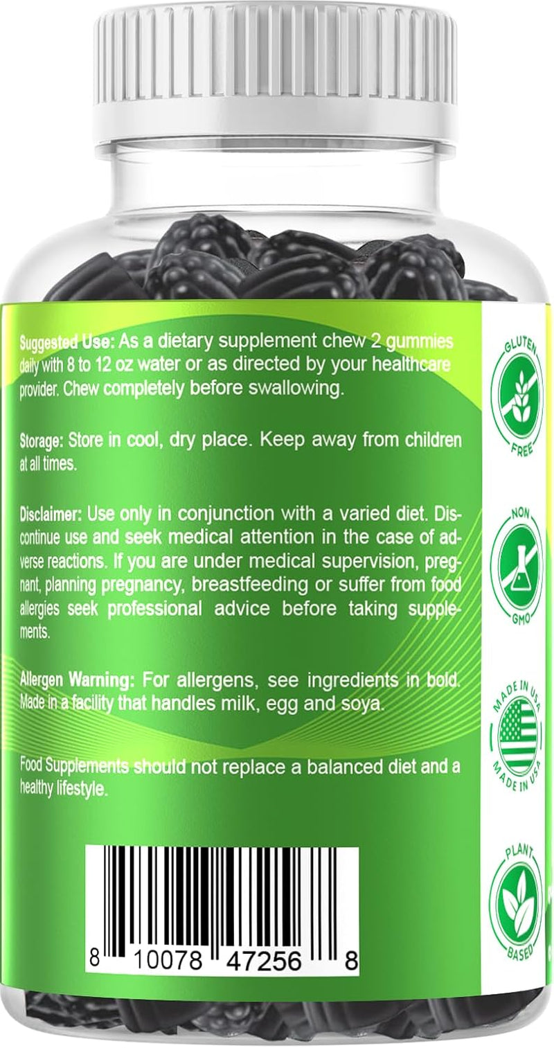 Vitamatic Sugar Free Moringa Gummies - 10000 Mg Equivalent per Serving - Complete Green Superfood - 60 Pectin Based Gummies