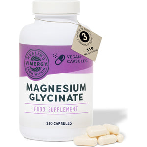 Vimergy Pure Magnesium Glycinate Supplement – High Strength Magnesium 310 Mg – Supports Sleep, Energy & Reduces Fatigue – Stomach-Friendly Supplements Not Malate or Citrate – Made in USA