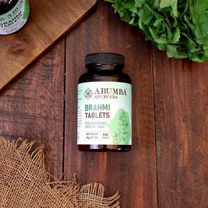 Arumba Ayurveda Brahmi Tablets 240 Tablets, 400 Mg per Tablet, Made with Pure Bacopa Monneri Leaf Powder