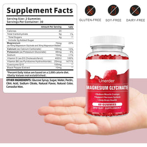 Magnesium Glycinate Gummies - 400Mg High Absorption Formula for Sleep, Stress Relief & Muscle Health - Apple Flavor, 30 Days Supply for Adults,Non-Gmo