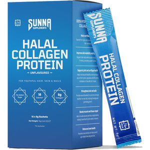 SUNNA SUPPLEMENTS Halal Collagen Protein Sachets 15 X 5G - Hydrolysed Bovine Collagen Peptides Skin, Hair, Nail Vitamins & Joint Support, Gluten-Free, Dairy-Free & Soy-Free Unflavored & Easy to Mix