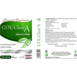 Specialist Supplements Col-Clear a Colon Health Support 100 Capsules, (Pack of 1)