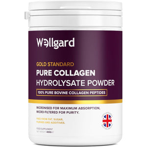 Collagen Powder, Gold Standard Bovine Collagen Peptides Powder by Wellgard - High Levels of the 8 Essential Amino Acids, Collagen Supplements, Halal & Kosher, Made in UK