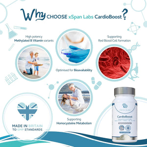 Cardioboost 90 Capsules – a Precise Balance of Coq10, D-Ribose, Acetyl L-Carnitine, B Vitamins & Medium Chain Triglycerides for Normal Heart Function and to Reduce Tiredness & Fatigue