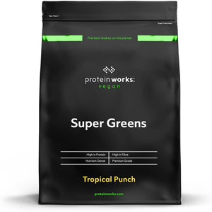 Protein Works - Super Greens Powder , Nutrient Dense Detox Shake , Supports Immune System , Vegan , 20 Shakes , Tropical Punch , 250G