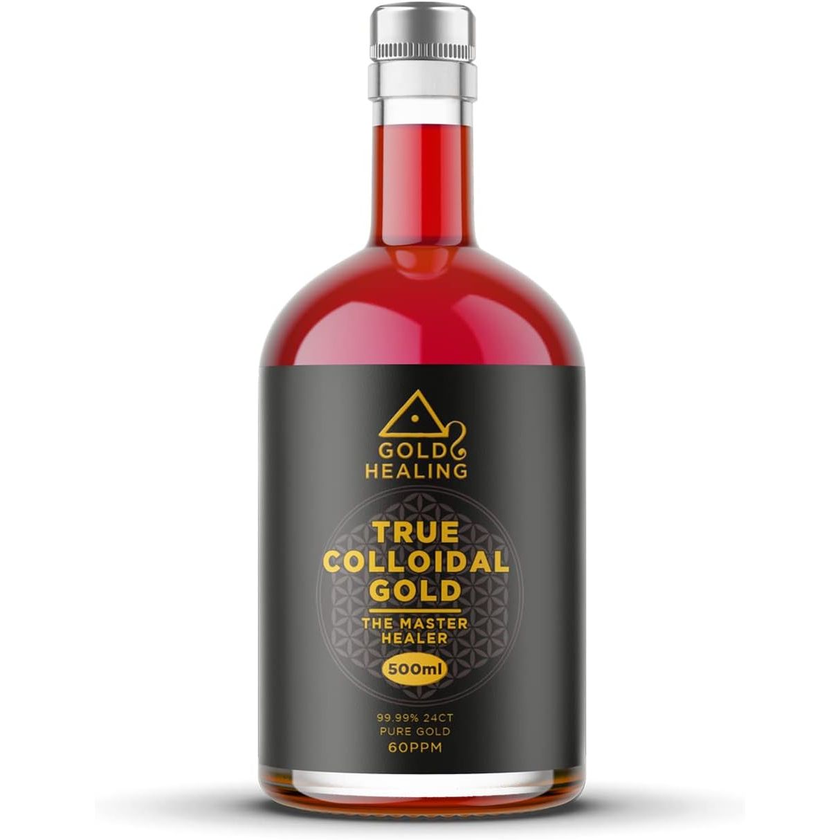 GOLD HEALING True COLLOIDAL Gold 500Ml - 99.99% 24Ct Pure Gold, Superior Concentration, High 60Ppm Made in the UK