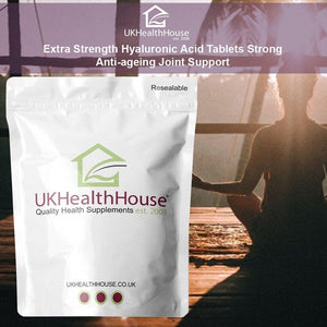 Ukhealthhouse Hyaluronic Acid Supplement 200Mg Vegan High Strength Hyaluronic Acid Tablets Natural Skin, Hair & Joint Supplement for Women & Men (60 Tabs)