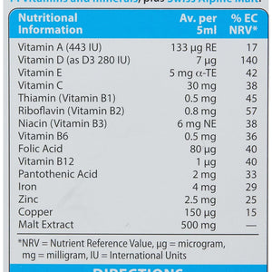 Vitabiotics Wellbaby Infant Liquid from 6 Months to 4 Years, 150Ml