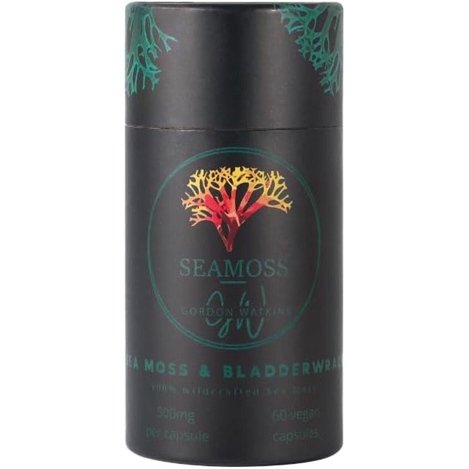 Sea Moss Capsules (1000Mg per Day) | 60 Vegan Capsules | Wildcrafted from Grenada (Also Known as Irish Moss) | Non GMO | Dr Sebi Approved (Sea Moss & Bladderwrack)