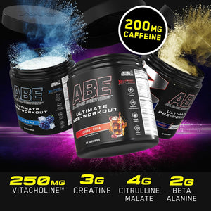 Applied Nutrition Bundle ABE Pre Workout 375G + JUG 2.5 LT Matt Black | All Black Everything Pre Workout Powder, Energy & Physical Performance with Creatine, Beta Alanine (Baddy Berry)