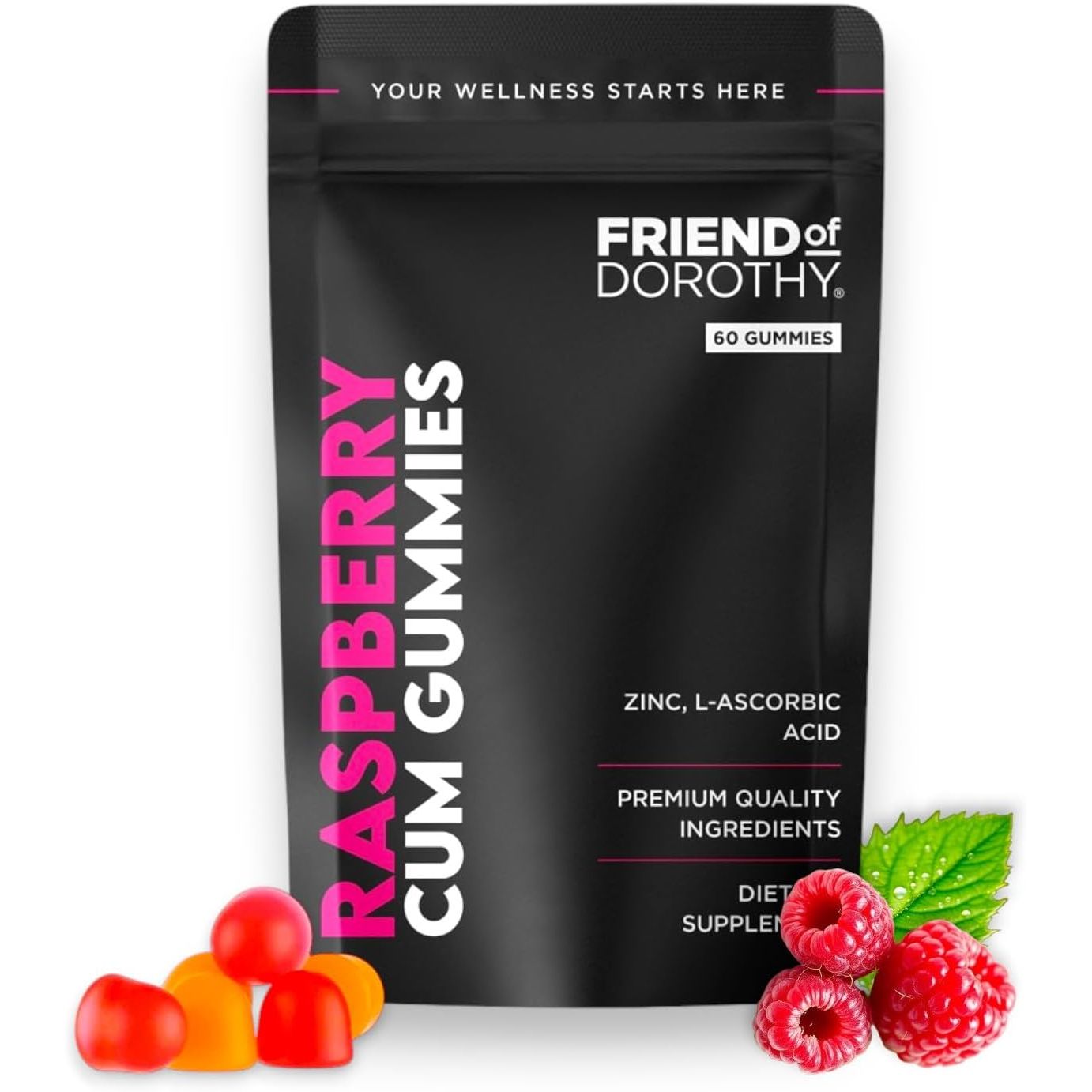 Friend of Dorothy Raspberry C*M Gummies Improves Sperm Volume and Load Semen Volume Supplement - 60 Capsules -