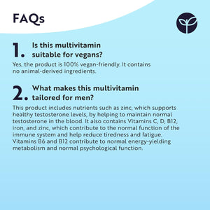 Men'S Multivitamins and Minerals - 25 Essential Active Vitamins and Minerals with Added Maca Root and Panax Ginseng - Multivitamin Tablets for Men - 180 Vegan Tablets - Made in the UK by Nutravita