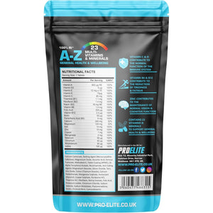 Multivitamins & Minerals - 365 Vegan Tablets - One a Day 100% RDA - 23 Essential Vitamins & Minerals in A-Z Multivitamin Tablet - Made in the UK by PROELITE