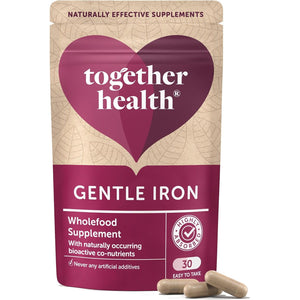 Gentle Iron – Together Health – Whole Food Nutrients – Iron and B Vitamins – Vegan Friendly – Made in the UK – 120 Vegecaps – Pack of 4