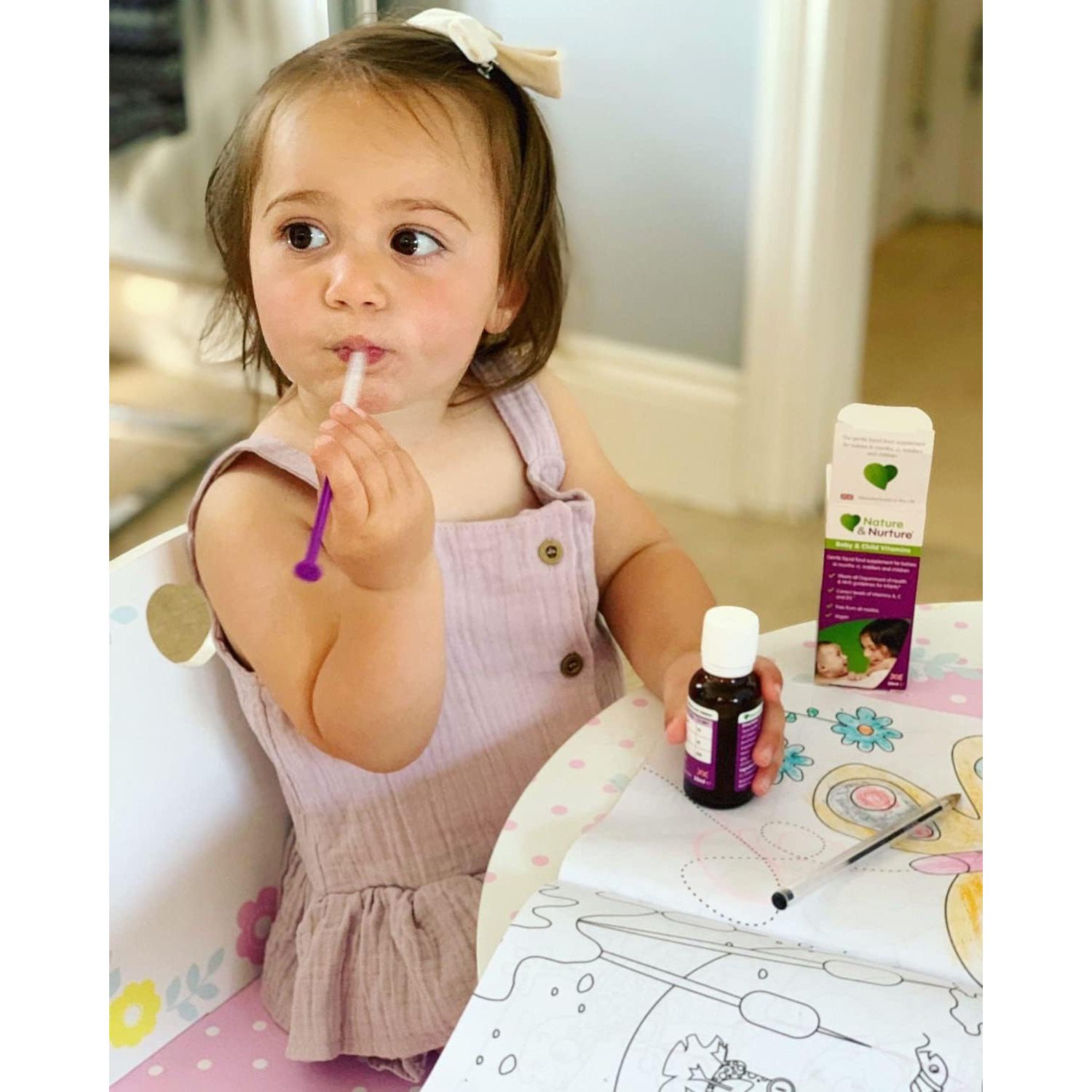 Award Winning Nature & Nurture Baby & Child Vitamins. the Vegan-Friendly Gentle Liquid Multivitamin Drops for Babies, Toddlers and Children. Made in the UK. 60 Doses.