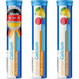 German Calcium 60 Drink Effervescent Tablets - Lemon Lime Flavour - 500 Mg Calcium, Sugarfree, Vegan- T&D Pharma – Made in Germany