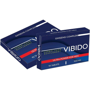 VIBIDO 900Mg | Stronger | Longer | Harder | Performance | Extra Strength Enhancing Pills, Stamina Endurance Booster Supplement Pills for Men | 10 Ginseng Tablets