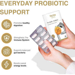 Pro-Ven Probiotics for Adults | Digestive Health & Immune System Support | 25 Billion CFU & Multivitamin Supplement | High-Strength Gut Support | 30 Capsules