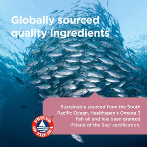 Healthspan Super Strength Omega 3 1,200Mg | Brain, Heart & Eye Health | 240Mg DHA & 360Mg EPA per Capsule| Highly Purified to Remove Toxins | Sustainably Sourced Fish Oil (120 Capsules)