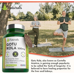 180 Gotu Kola Vegan Tablets for Adults - (6 Months Supply) 500Mg Herbal Centella Asiatica for Stress & Anxiety - UK Manufactured
