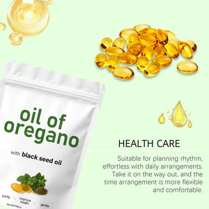 Oil of Oregano Softgels,Blackseed Oil Organic Ca/Psules,O/Il of Oregano with Black Seed Oils,2 in 1 Oregano O/Il with Black Seed Oi/L,Origano Organic Oi/L Ca/Psules,Safety of Ingredient,For Women Body