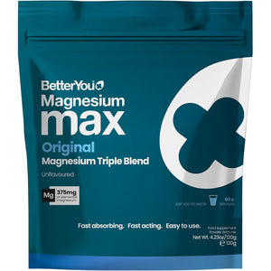 Betteryou Magnesium Glycinate, Citrate & Malate Supplement | 1942Mg Magnesium Max Powder - Unflavoured, 3-In-1 Powder 375Mg Elemental Absorbtion, Fast Absorbing, Fast Acting & Easy to Use