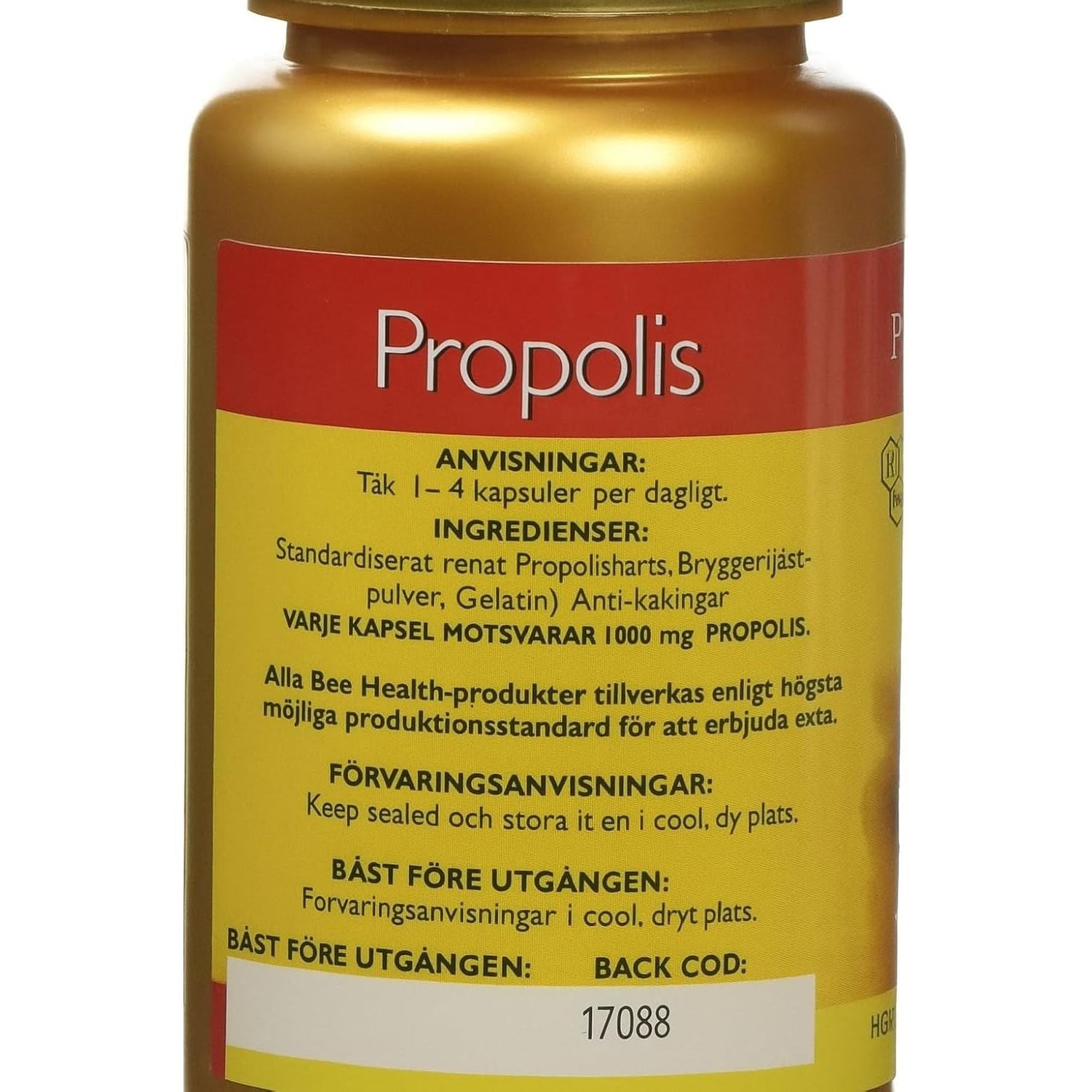 Bee Health 1000 Mg Propolis High Potency 90 Capsules, 80 G,9 X 4 X 4 Cm